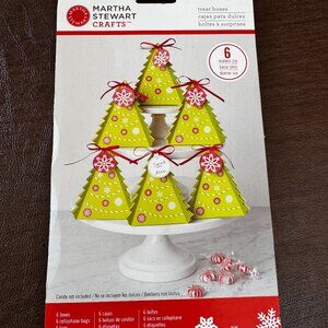 NEW Martha Stewart Crafts Peppermint Winter Tree Treat Boxes 6 Pack 2013